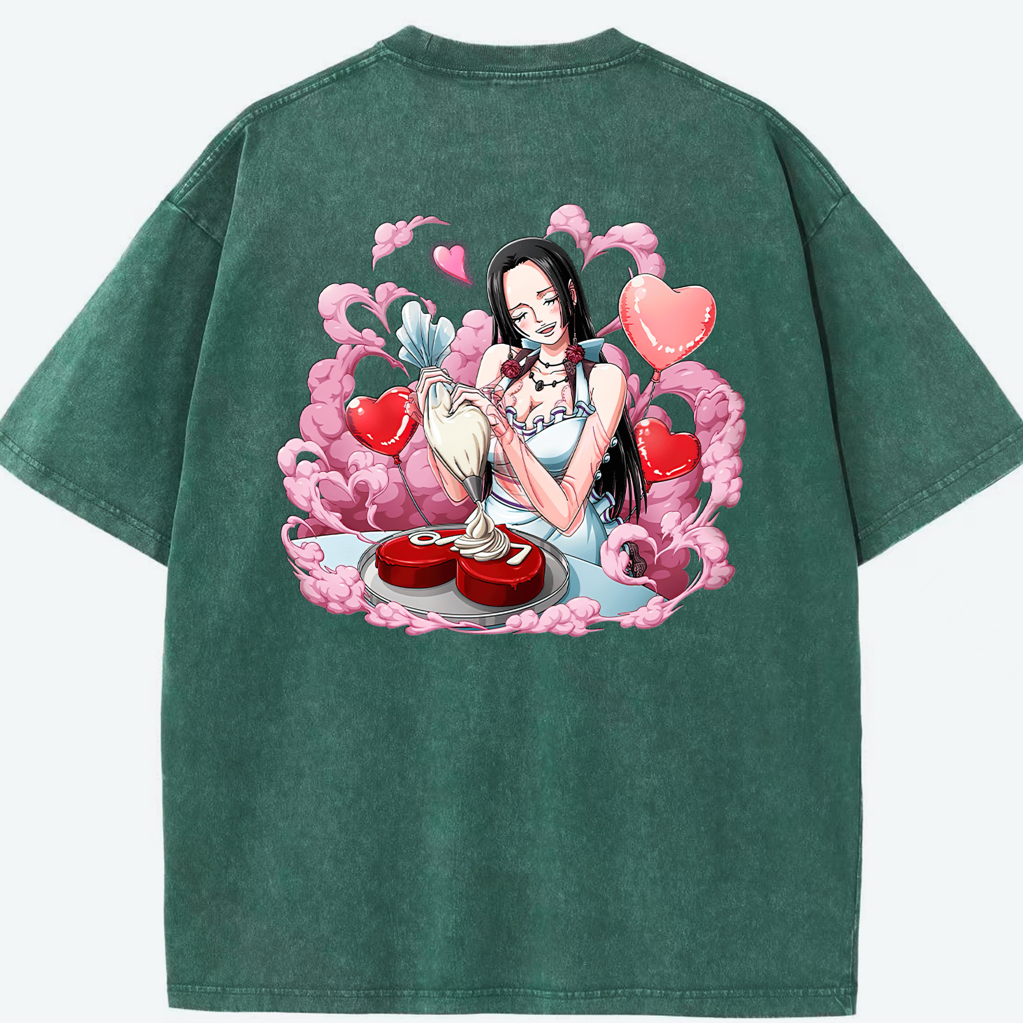 ワンピース ボア・ハンコック ONE PIECE Boa·Hancock 綿100% ヴィンテージ風 半袖Tシャツ（背面プリント）